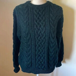 McKenna's green cable knit irish fisherman sweater small wool
